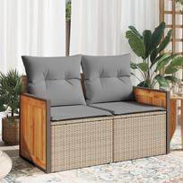 Lauko sofa VLX 2-Seater Garden Sofa 310215, juoda/smėlio