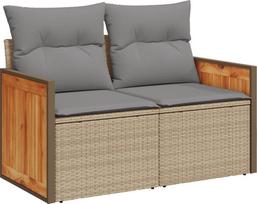 fotelis dvivietis - Lauko sofa VLX 2-Seater Garden Sofa 310215, juoda/smėlio - 2 nuotrauka