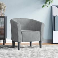 fotelis velvet - Fotelis VLX Velvet 325759, tamsiai pilka, 84 cm x 66 cm x 84 cm - 1 nuotrauka