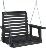 lauko supynes - Sodo sūpynės-kėdė su metalinėmis grandinėmis, juoda, eglė - 2 nuotrauka