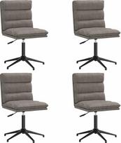 dirbtines odos kedes 4 - Valgomojo kėdė VLX Faux Leather 246186, pilka, 4 vnt. - 2 nuotrauka