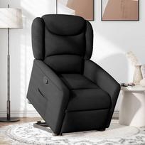 fotelis atsistoti - Fotelis VLX Stand-up Reclining 329607, juodas, 83.5 cm x 66 cm x 104 cm - 2 nuotrauka