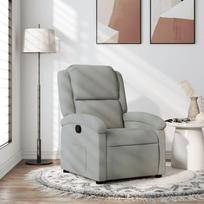 fotelis velvet - Fotelis VLX Velvet 329341, šviesiai pilka, 90 cm x 66 cm x 98 cm - 2 nuotrauka