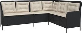 fotelis lauko - Lauko sofa VLX L-shaped, juoda, 113 cm x 161.5 cm x 80 cm - 1 nuotrauka