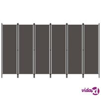 vidaXL Kambario pertvara, 6 dalių, antracito spalvos, 300x180cm