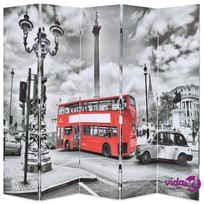 vidaXL Kambario pertvara, 200x170 cm, Londono autob., juoda ir balta