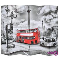vidaXL Kambario pertvara, 228x170cm, Londono autob., juoda ir balta
