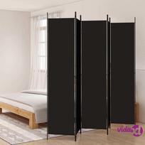 vidaXL Kambario pertvara, 5 dalių, juodos spalvos, 250x220cm, audinys