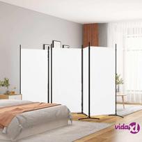 vidaXL Kambario pertvara, 5 dalių, baltos spalvos, 433x180cm, audinys