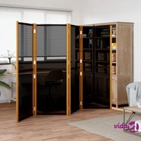 vidaXL Kambario pertvara, 4 dalių, juodos spalvos, 280x180cm