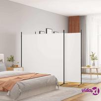 vidaXL Kambario pertvara, 3 dalių, baltos spalvos, 525x180cm, audinys