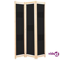 vidaXL Kambario pertvara, 3 d., juodos sp., 120x170x4cm, audinys