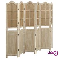 vidaXL Kambario pertvara, 6 dalių, rudos spalvos, 214x165cm, audinys