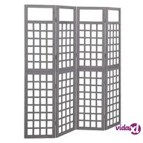 vidaXL Kambario pertvara/treliažas, 4 dalių, pilka, 161x180cm, eglė