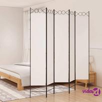 vidaXL Kambario pertvara, 5 dalių, baltos spalvos, 200x220cm, audinys