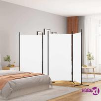 vidaXL Kambario pertvara, 4 dalių, baltos spalvos, 346x180cm, audinys