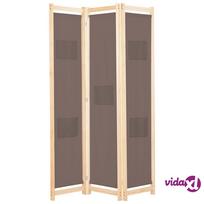 vidaXL Kambario pertvara, 3 d., rudos sp., 120x170x4cm, audinys