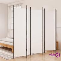 vidaXL Kambario pertvara, 6 dalių, baltos spalvos, 300x200cm, audinys