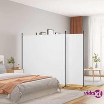 vidaXL Kambario pertvara, 4 dalių, baltos spalvos, 698x180cm, audinys