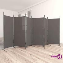vidaXL Kambario pertvara, 6 dalių, antracito, 520x180cm, audinys