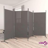 vidaXL Kambario pertvara, 4 dalių, antracito, 346x180cm, audinys