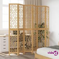 vidaXL Kambario pertvara, 6 segmentai, ruda, paulovnijos masyvas