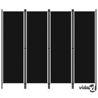 vidaXL Kambario pertvara, 4 dalių, juodos spalvos, 200x180cm