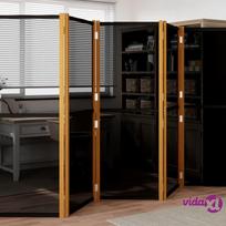 vidaXL Kambario pertvara, 5 dalių, juodos spalvos, 350x180cm