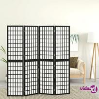 vidaXL Kambario pertvara, juoda, 4 segmentai, 160x170cm, japoniška