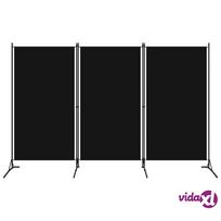 vidaXL Kambario pertvara, 3 dalių, juodos spalvos, 260x180cm