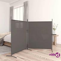 vidaXL Kambario pertvara, 2 dalių, antracito, 348x180cm, audinys