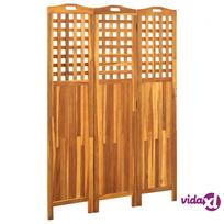 vidaXL Kambario pertvara, 3 dalių, 121x2x170cm, akacijos masyvas