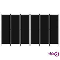 vidaXL Kambario pertvara, 6 dalių, juodos spalvos, 300x180cm