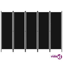 vidaXL Kambario pertvara, 5 dalių, juodos spalvos, 250x180cm