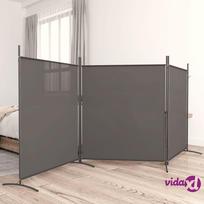vidaXL Kambario pertvara, 3 dalių, antracito, 525x180cm, audinys