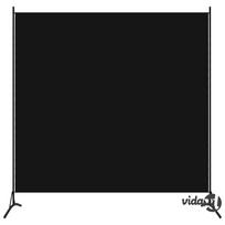 vidaXL Kambario pertvara, juodos spalvos, 175x180cm, audinys