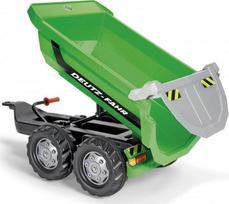 paspiriamas traktorius - Automobilis su pedalais Rolly Toys Mega Trailer For Tractor, žalias - 2 nuotrauka