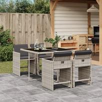 baro baldai - Lauko baldų komplektas VLX Garden Bar Set 3064853, pilkas, 4 vietų - 1 nuotrauka