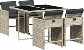 baro baldai - Lauko baldų komplektas VLX Garden Bar Set 3064853, pilkas, 4 vietų - 2 nuotrauka