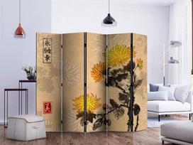 Širma Artgeist Chrysanthemums II, įvairių spalvų, 225 cm x 172 cm