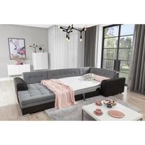juoda sofa kampine - Minkštas kampas NORE Damario, pilkas/juodas - 3 nuotrauka