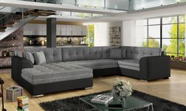 juoda sofa kampine - Minkštas kampas NORE Damario, pilkas/juodas - 4 nuotrauka