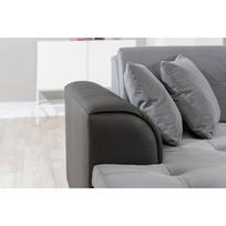 juoda sofa kampine - Minkštas kampas NORE Damario, pilkas/juodas - 5 nuotrauka