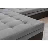 juoda sofa kampine - Minkštas kampas NORE Damario, pilkas/juodas - 6 nuotrauka