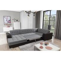 juoda sofa kampine - Minkštas kampas NORE Damario, pilkas/juodas - 7 nuotrauka