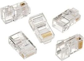 rj45 jungtis - Gembird Modular Plug 8P8C CAT5 100pcs LC-8P8C-001 - 1 nuotrauka