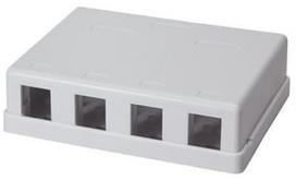 LogiLink Keystone Surface Mounted Box 4-port UTP White