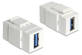 Delock Keystone Module USB 3.0 A To USB 3.0 A White