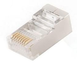 cat 5e senukai - Gembird Shielded Modular Plug RJ-45 8P8C Gold Plated x 100 - 1 nuotrauka
