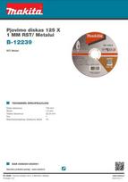 pjovimo diskai 125 x 1 x 22 23 mm - Pjovimo diskas  125 X 1 MM RST/ Metalui Makita B-12239 - 2 nuotrauka